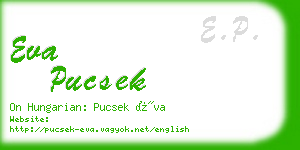 eva pucsek business card